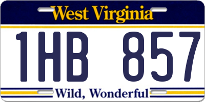 WV license plate 1HB857