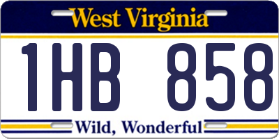WV license plate 1HB858