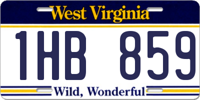 WV license plate 1HB859