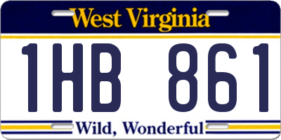 WV license plate 1HB861