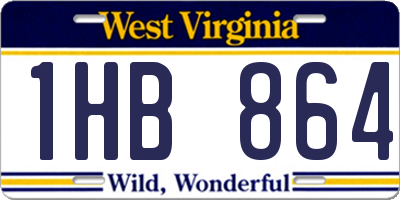 WV license plate 1HB864