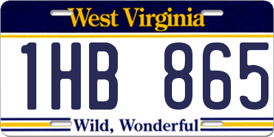 WV license plate 1HB865