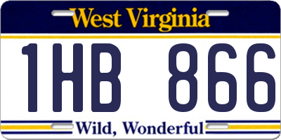 WV license plate 1HB866