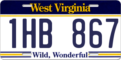 WV license plate 1HB867