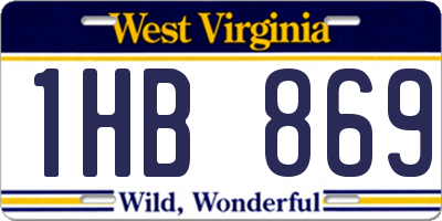WV license plate 1HB869