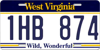 WV license plate 1HB874