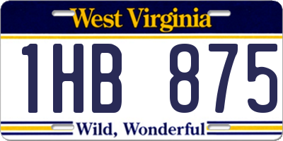 WV license plate 1HB875