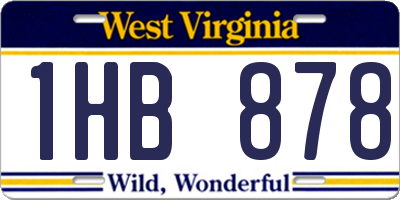 WV license plate 1HB878