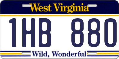 WV license plate 1HB880