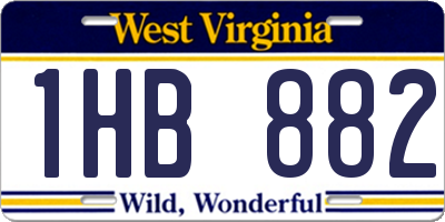 WV license plate 1HB882