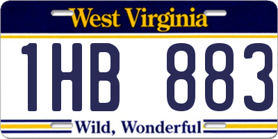 WV license plate 1HB883