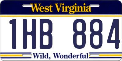 WV license plate 1HB884
