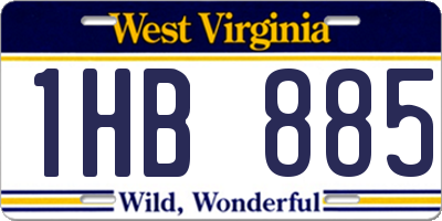 WV license plate 1HB885
