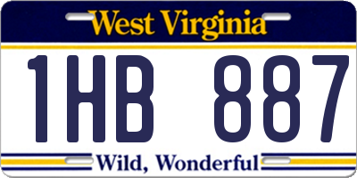 WV license plate 1HB887