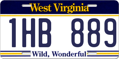 WV license plate 1HB889