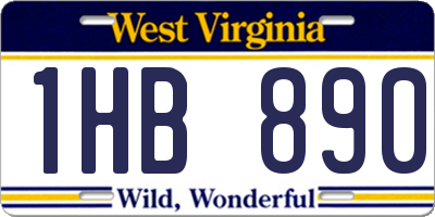 WV license plate 1HB890