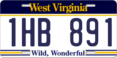 WV license plate 1HB891