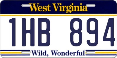 WV license plate 1HB894