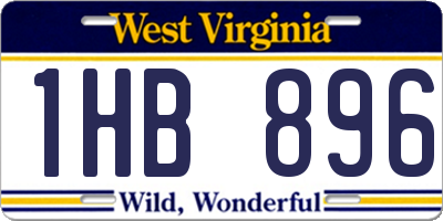 WV license plate 1HB896