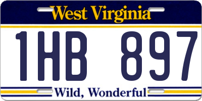 WV license plate 1HB897