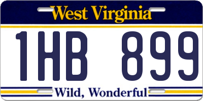 WV license plate 1HB899