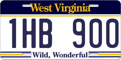 WV license plate 1HB900