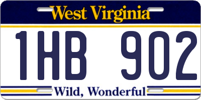 WV license plate 1HB902