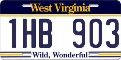 WV license plate 1HB903