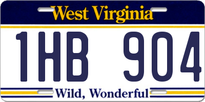 WV license plate 1HB904