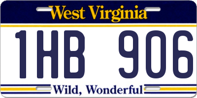 WV license plate 1HB906
