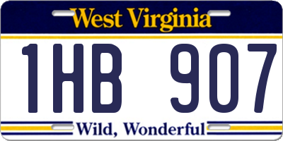 WV license plate 1HB907
