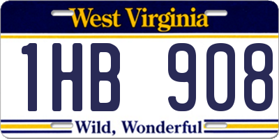 WV license plate 1HB908