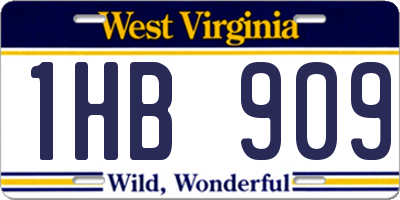 WV license plate 1HB909