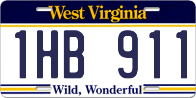 WV license plate 1HB911