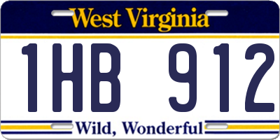 WV license plate 1HB912