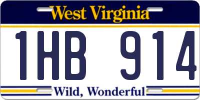 WV license plate 1HB914