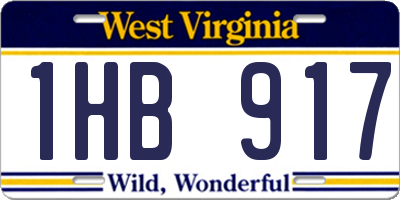 WV license plate 1HB917