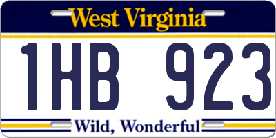 WV license plate 1HB923