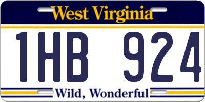 WV license plate 1HB924