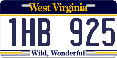 WV license plate 1HB925