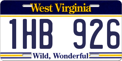 WV license plate 1HB926
