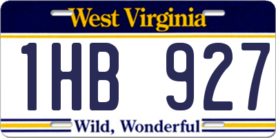 WV license plate 1HB927
