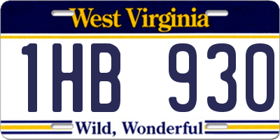 WV license plate 1HB930