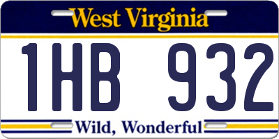 WV license plate 1HB932