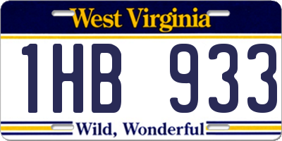 WV license plate 1HB933