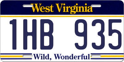 WV license plate 1HB935