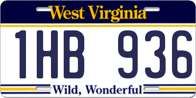 WV license plate 1HB936