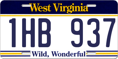 WV license plate 1HB937