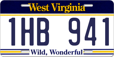 WV license plate 1HB941