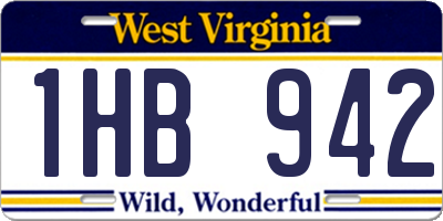 WV license plate 1HB942